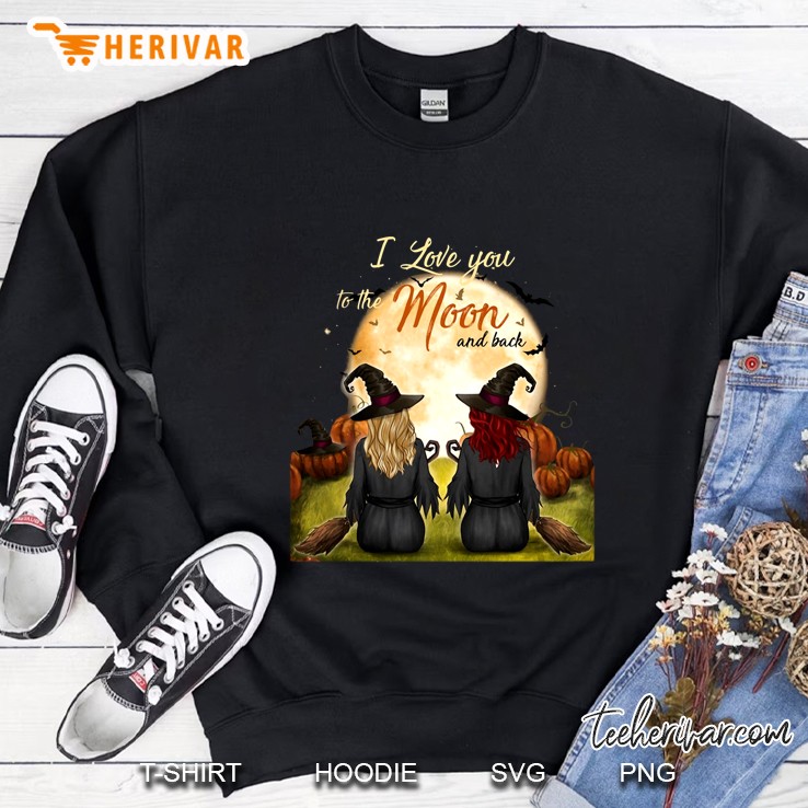 I Love You To The Moon And Back Bestie Witch Halloween Sweatshirt
