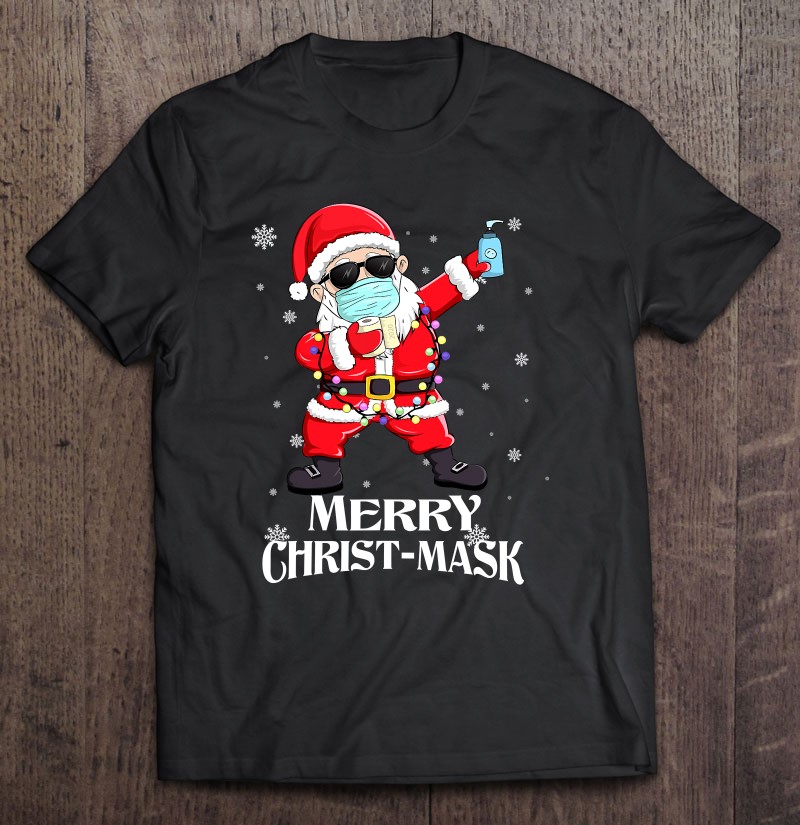 Merry Christ-Mask Dabbing Santa Wearing A Mask