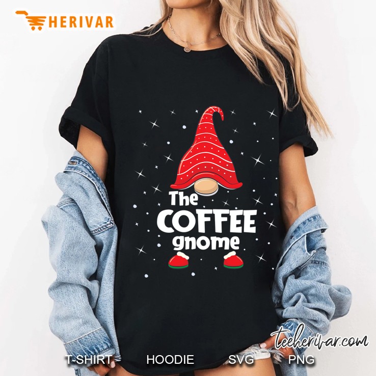 Coffee Gnome Family Matching Christmas Funny Gift Pajama Ladies Tee