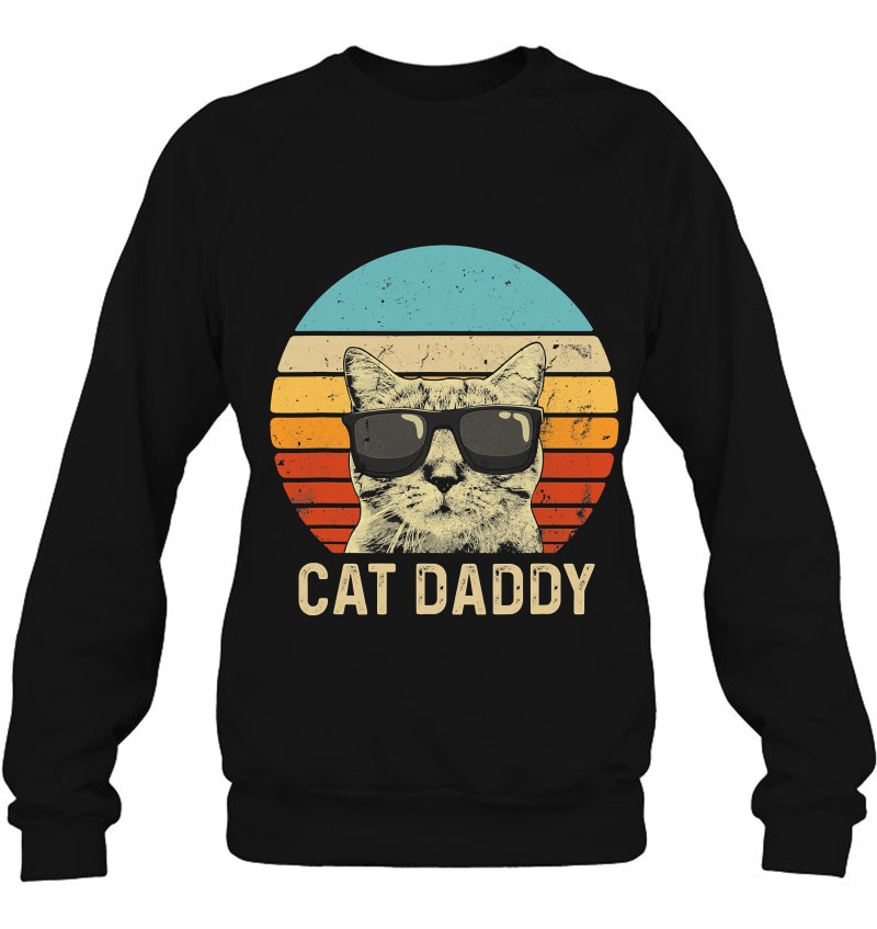 Mens Vintage Cat Daddy Shirt Funny Cat Lover Gift Cat Dad Fathers Sweatshirt