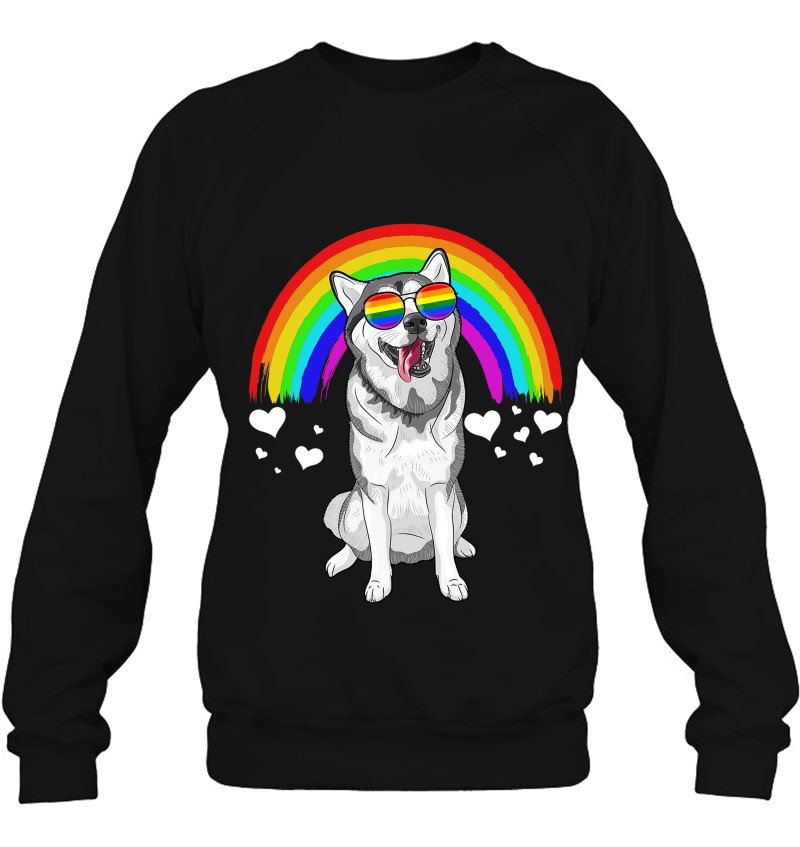 Husky Gay Pride Flag LGBT Rainbow Sunglasses Husky shirt, hoodie, sweater,  longsleeve t-shirt