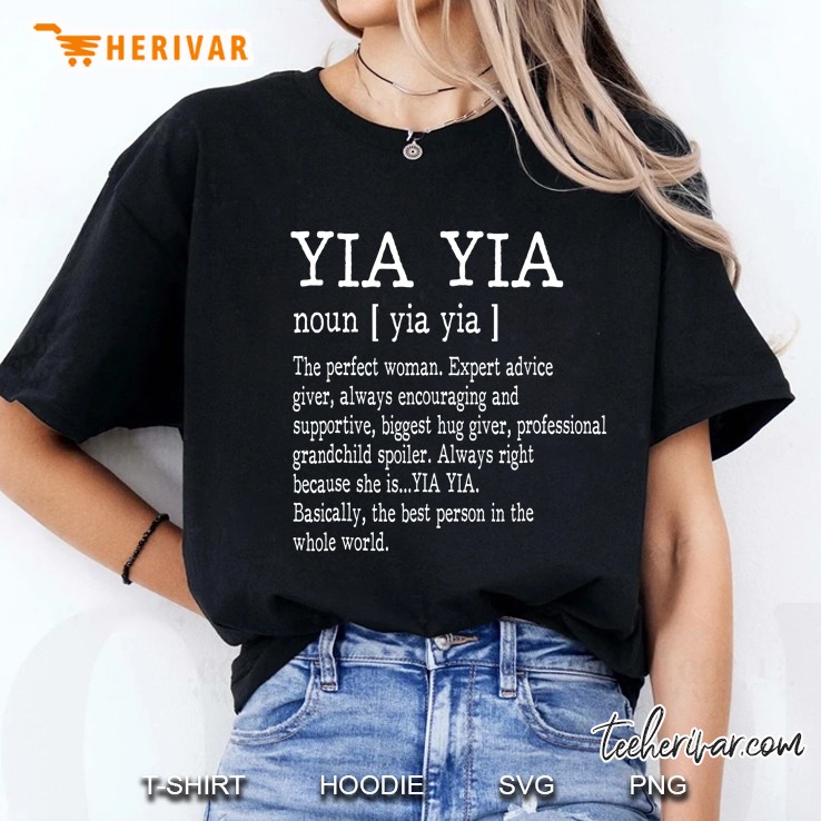 Yia Yia Definition Grandma Mother Day Gifts Women Ladies Tee