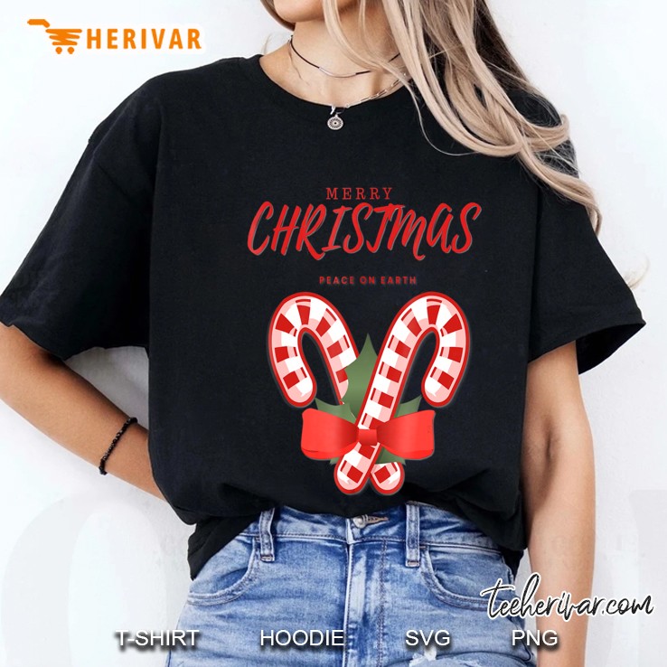 Charmposh Merry Christmas Peace On Earth Holiday Ladies Tee