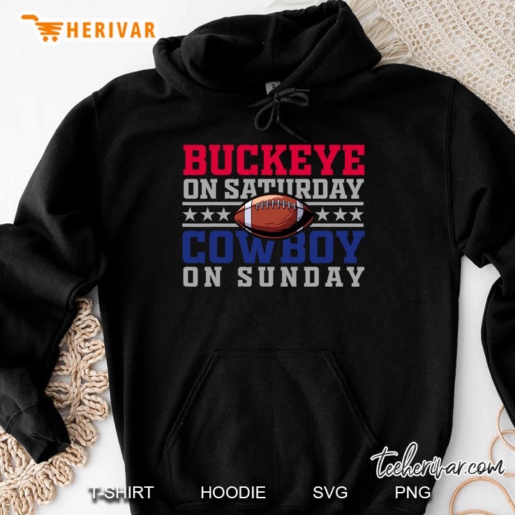 Dallas Ohio Funny Gift Buckeye On Saturday Cowboy On Sunday Hoodie