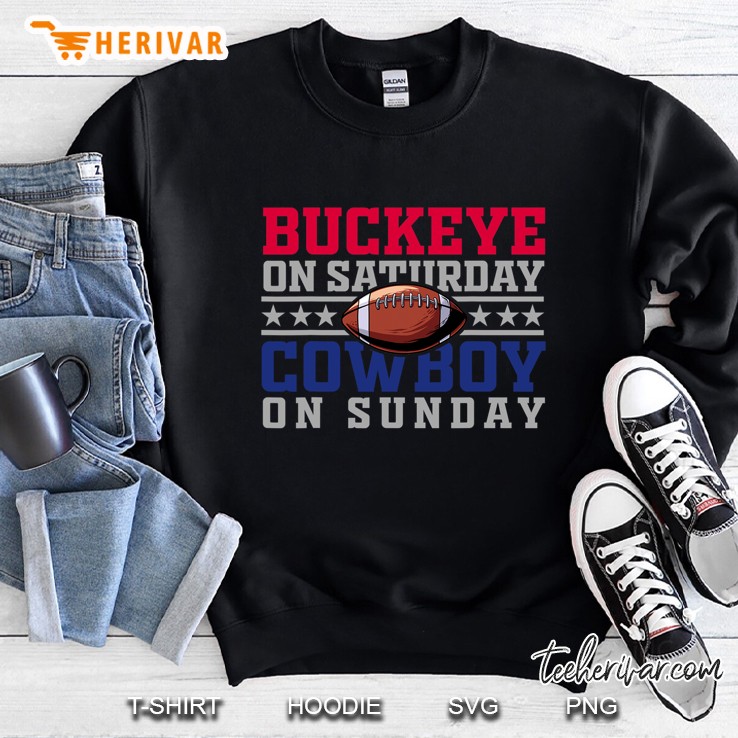 Dallas Ohio Funny Gift Buckeye On Saturday Cowboy On Sunday Sweatshirt