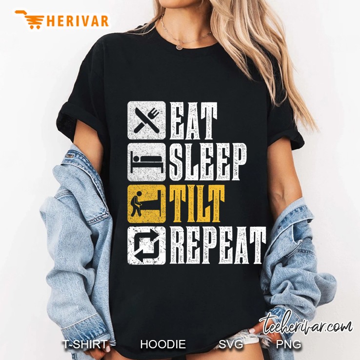 Funny Pinball Design Gift - Eat Sleep Tilt Repeat Ladies Tee