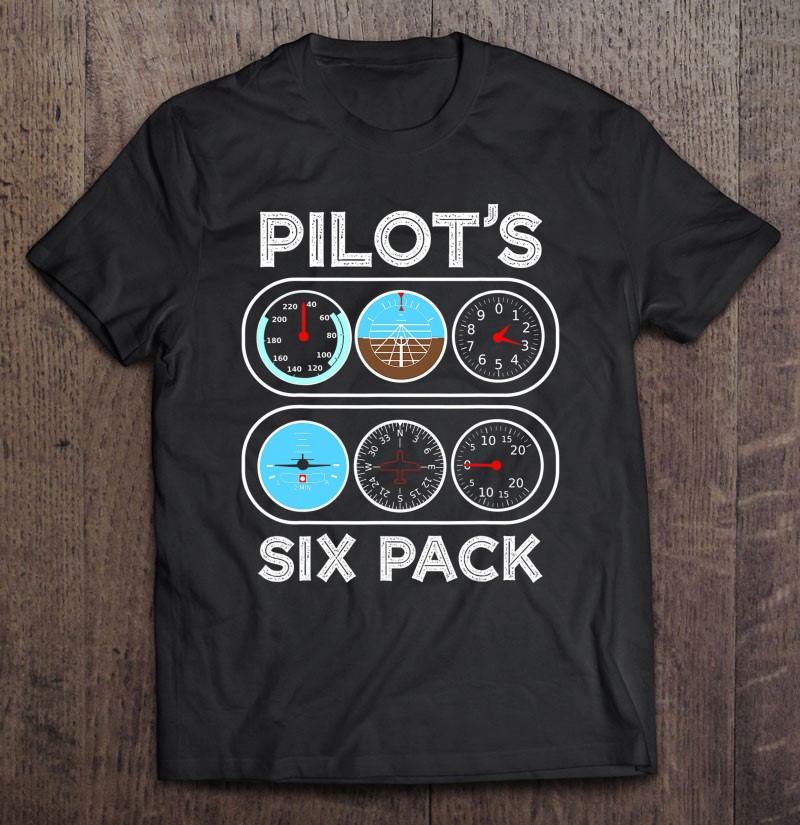RD Pilot's Six Pack T-Shirt Flight Instruments Aviation Shirt