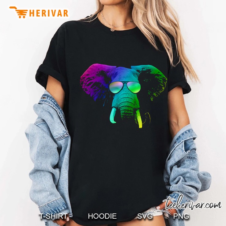 Cool Elephant With Sunglasses Ladies Tee