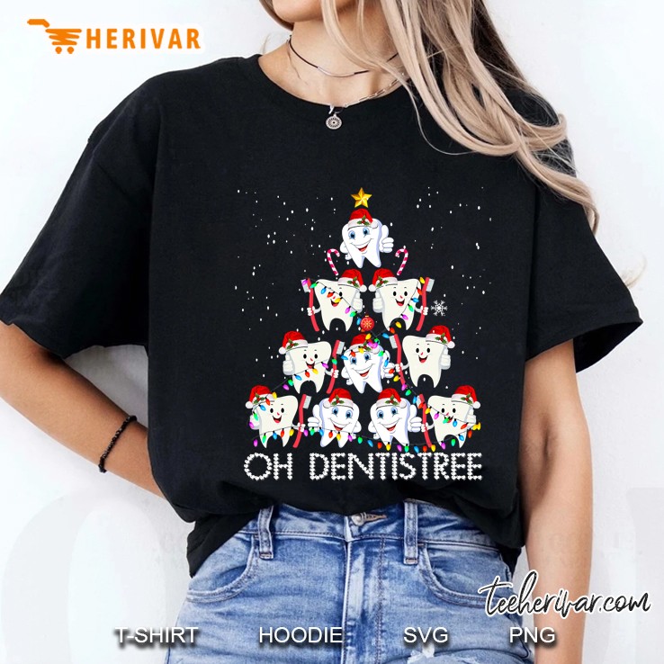 Oh Dentistree Funny Xmas Christmas Dentist Dental Assistant Ladies Tee