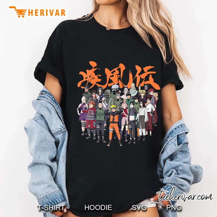 Womens Naruto Shippuden Cast Group Ladies Tee