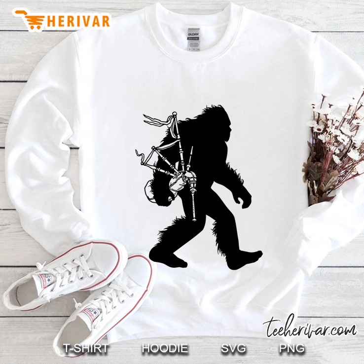 Bigfoot Bagpipes Irish Sasquatch Scottish Bagpiper Sweatshirt