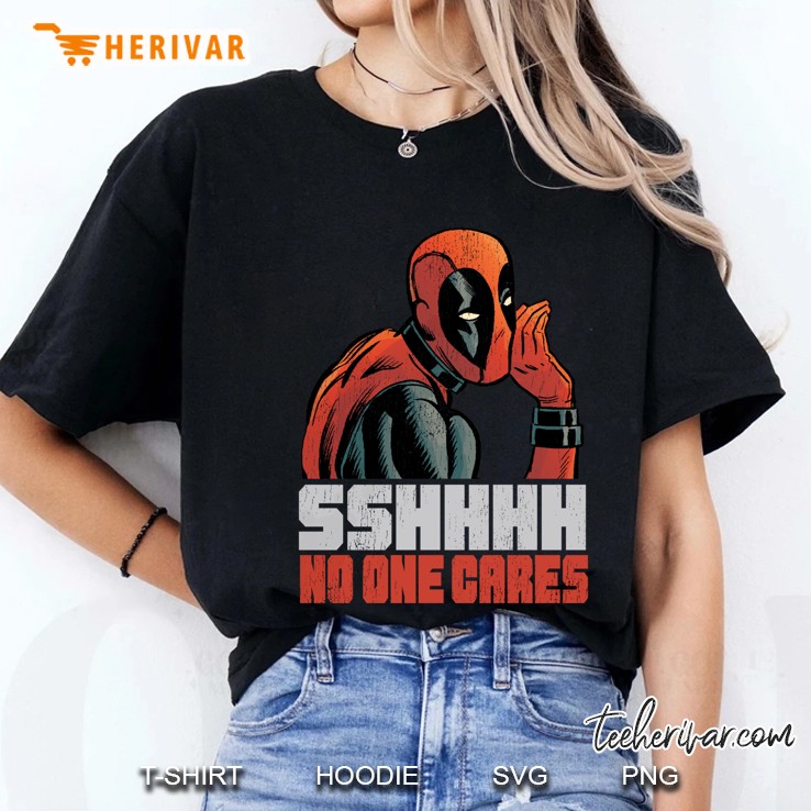 Marvel Deadpool Shhh No One Cares Whisper Ladies Tee