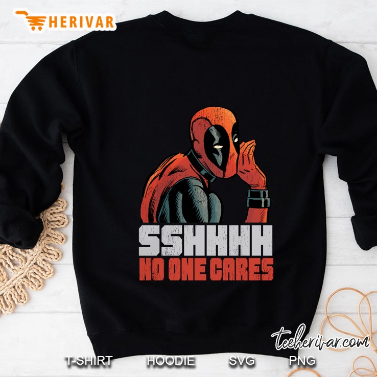 Marvel Deadpool Shhh No One Cares Whisper Sweatshirt