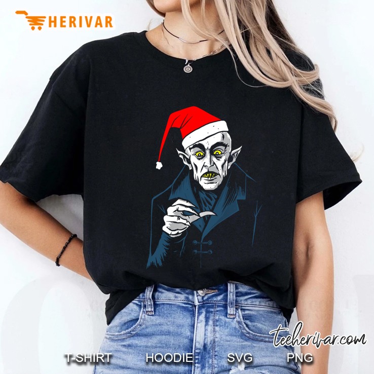 Nosferatu Clause Christmas Vampire Classic Dracula Ladies Tee