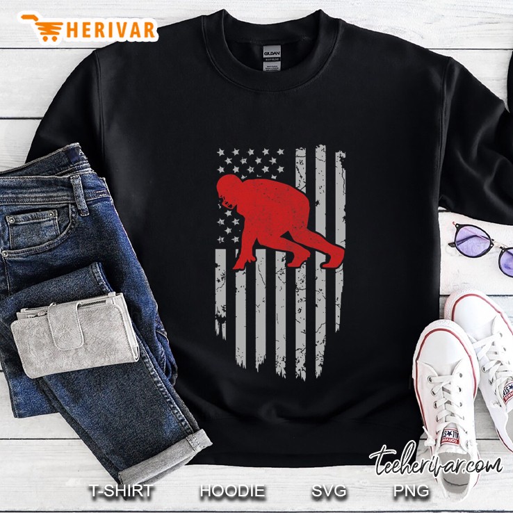 American Flag Defensive Lineman Apparel, Football Player Men Sweatshirt