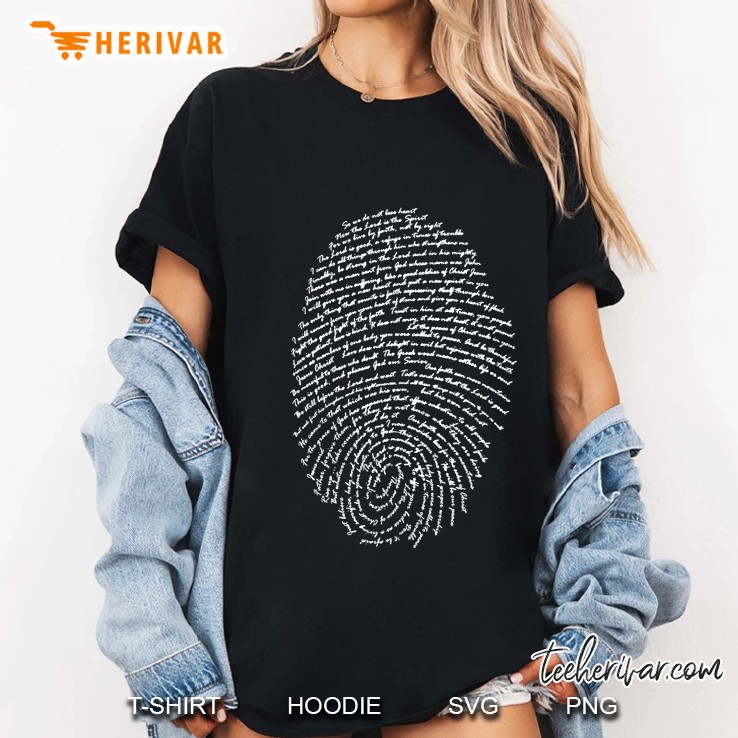 Christian Fingerprint Of God Bible Quotes Ladies Tee
