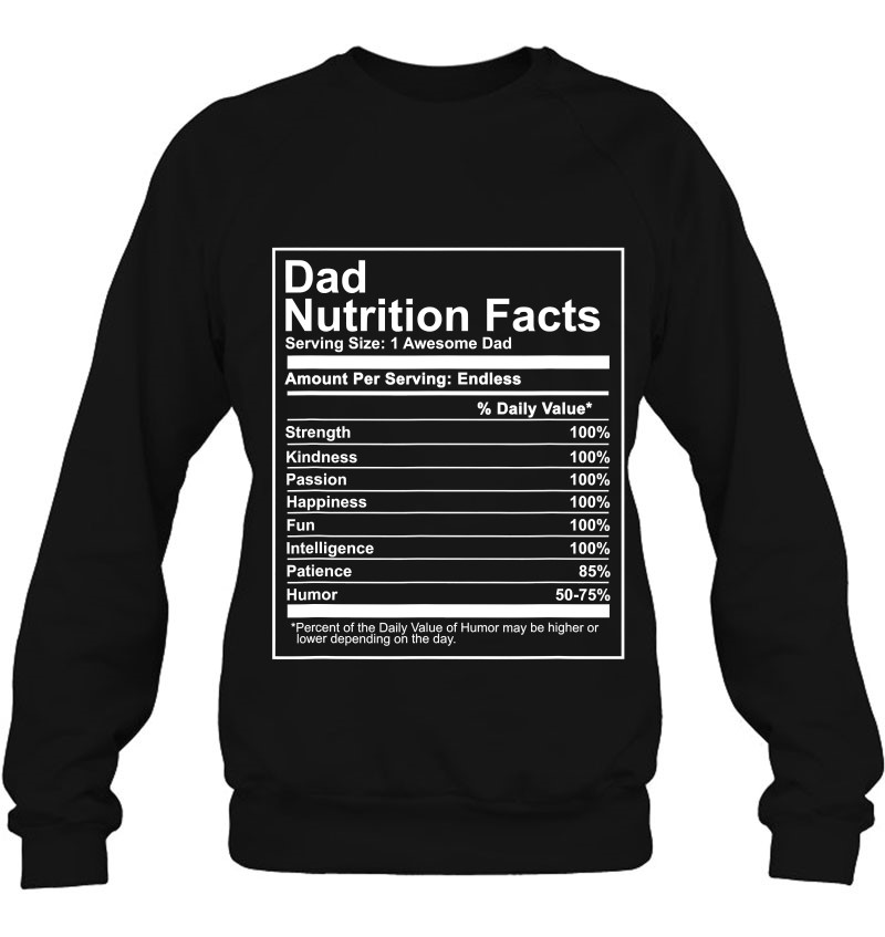 Download Dad Nutrition Facts Shirt Nutritional Father S Day Gift