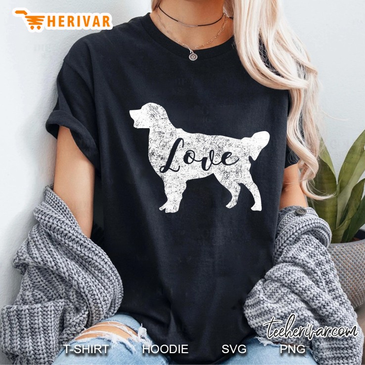 Love Golden Retriever Vintage Look Ladies Tee