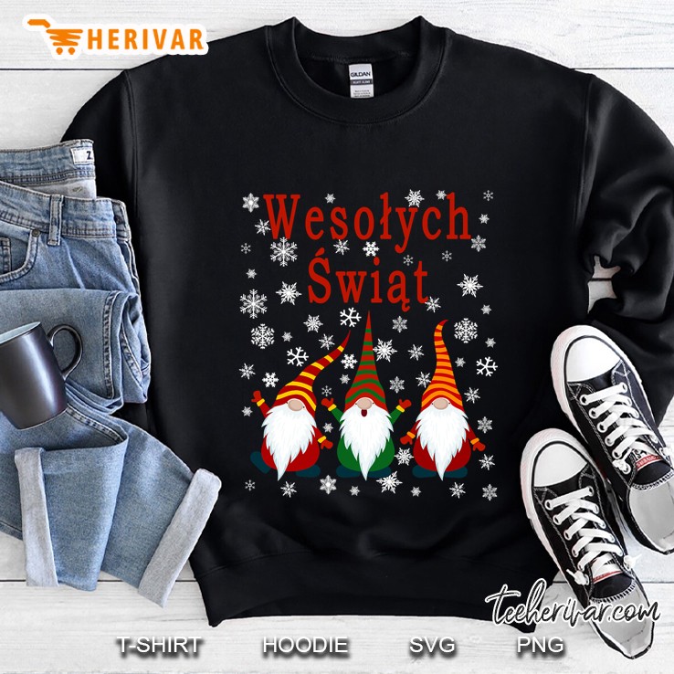 Pajama Gnomes Christmas Cute Poland Wesolych Swiat Polish Sweatshirt