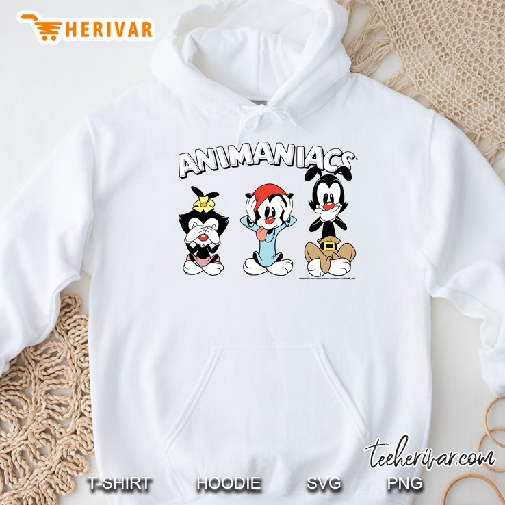 Animaniacs Yakko Wakko & Dot See Hear Speak No Evil Pullover Hoodie