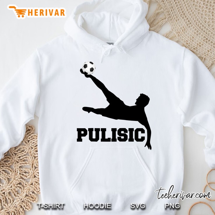 Pulisic Soccer Football Fan Silhouette And Football Shirts Raglan Baseball Tee Hoodie