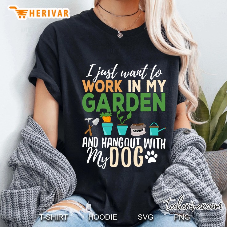 Gardening Dog Lover Gardener Garden Pet Gift Plants Ladies Tee