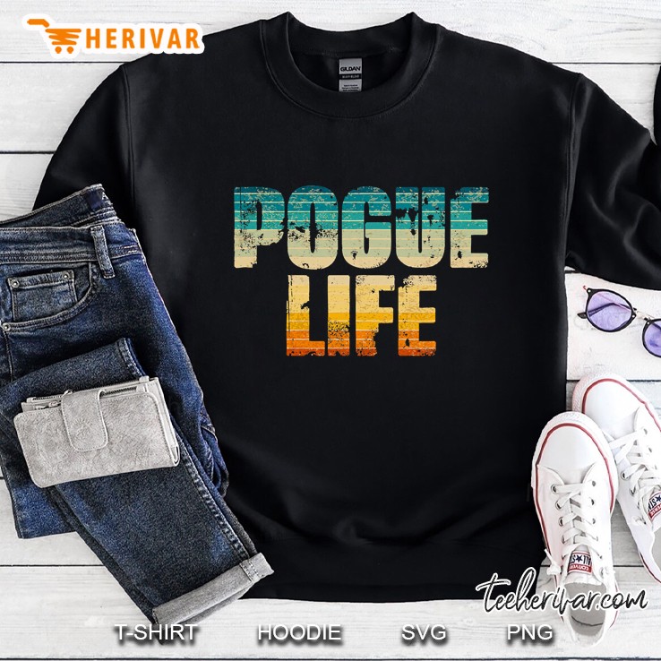 Vintage Pogue Life Surfer Beach Sunset Outer Banks Graphic Sweatshirt