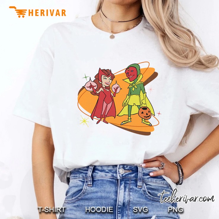 Marvel Wandavision Scarlet Witch & Vision Retro 50S Ladies Tee
