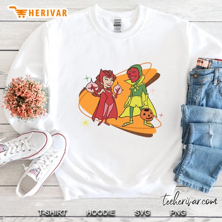 Marvel Wandavision Scarlet Witch & Vision Retro 50S Sweatshirt