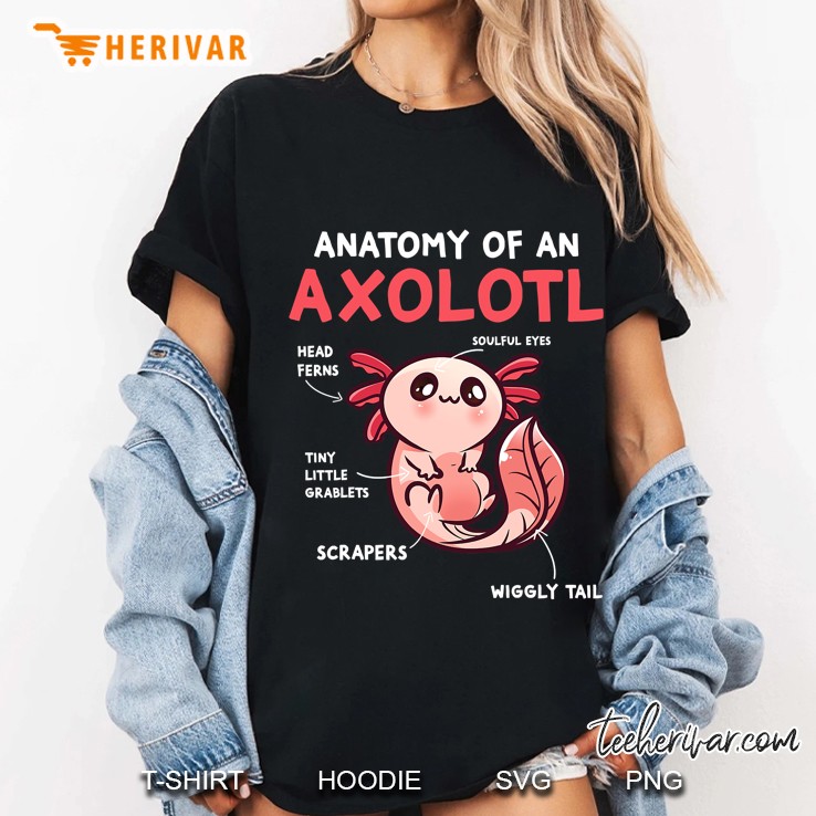 Anatomy Of An Axolotl Cute Axolotl Gift Axolotl Lover Ladies Tee