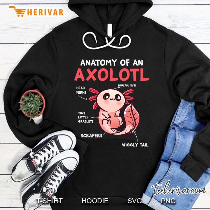 Anatomy Of An Axolotl Cute Axolotl Gift Axolotl Lover Hoodie