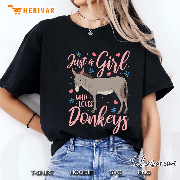 Donkey Just A Girl Who Loves Donkeys Funny Donkey Lover Gift Ladies Tee