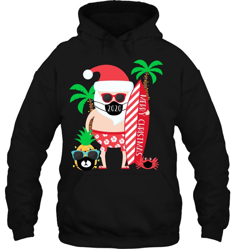 Funny 2020 Christmas Surfing Gift For Surfer Santa With Mask Mugs