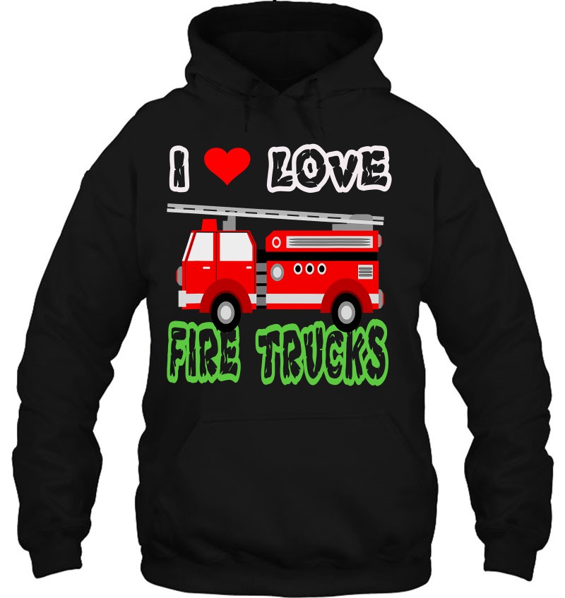 I Love Fire Truck Shirt & Little Boys Toddlers Firetrucks