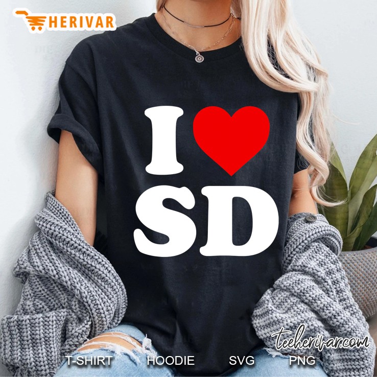 I Love Sd San Diego - Heart Ladies Tee