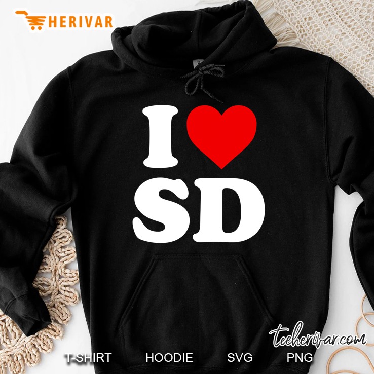 I Love Sd San Diego - Heart Hoodie