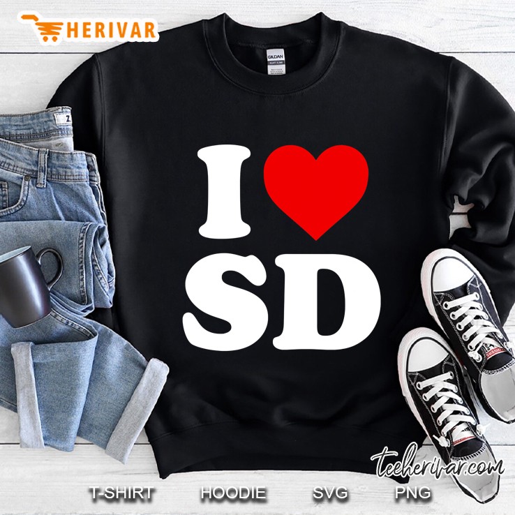 I Love Sd San Diego - Heart Sweatshirt