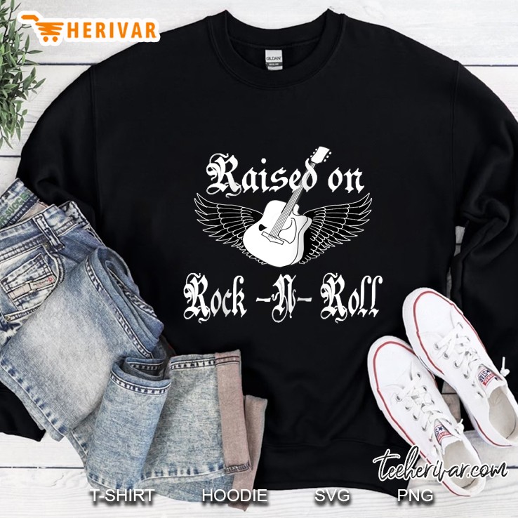 Raised On Rock-N-Roll Raglan Baseball Tee Sweatshirt