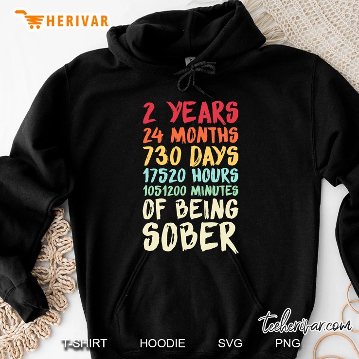 Two Years Clean Addiction Recovery 2 Year Sober Hoodie