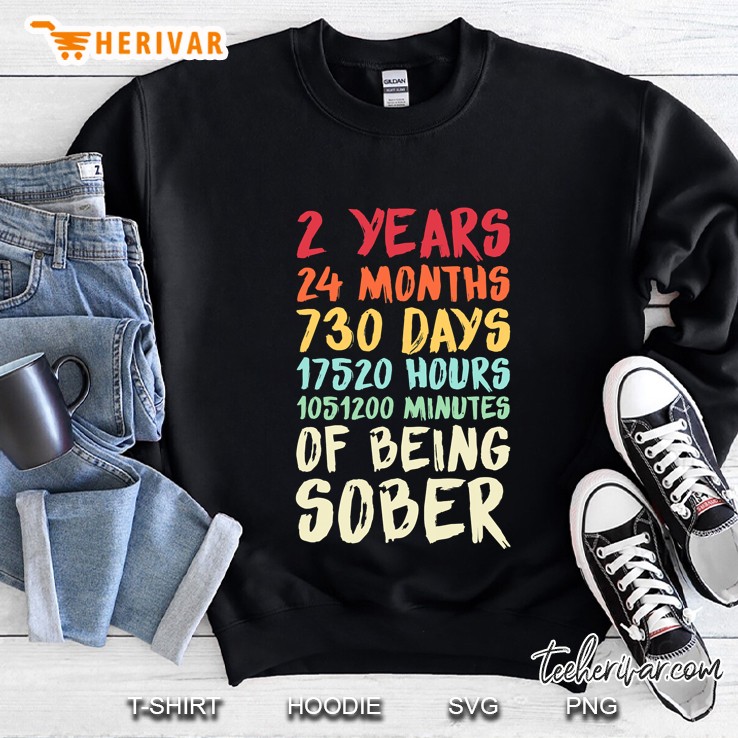 Two Years Clean Addiction Recovery 2 Year Sober Sweatshirt