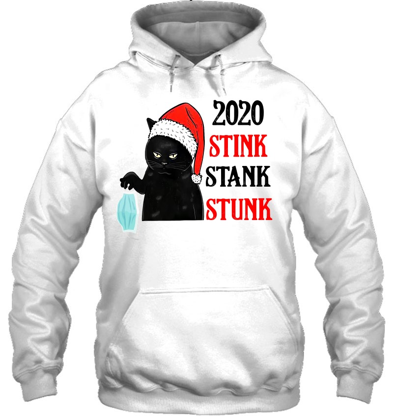 Black Cat Santa Mask 2020 Christmas Stink Stank Stunk Xmas Mugs