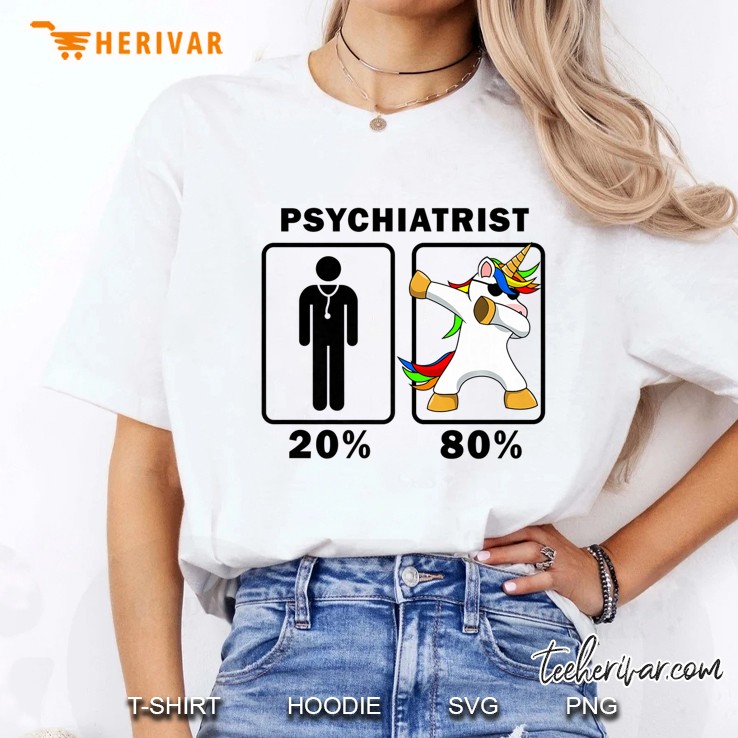 Psychiatrist Dabbing Unicorn Tshirt 80 20 Principle Ladies Tee