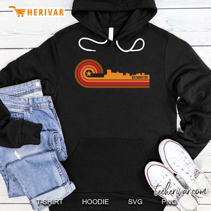 Retro Wilmington Nc Skyline Hoodie