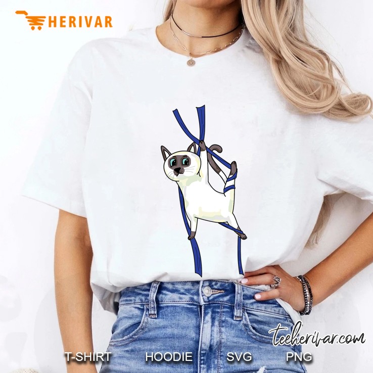 Aerial Silks Dancer Aerialist Air Yoga Acrobatics Cat Funny Ladies Tee