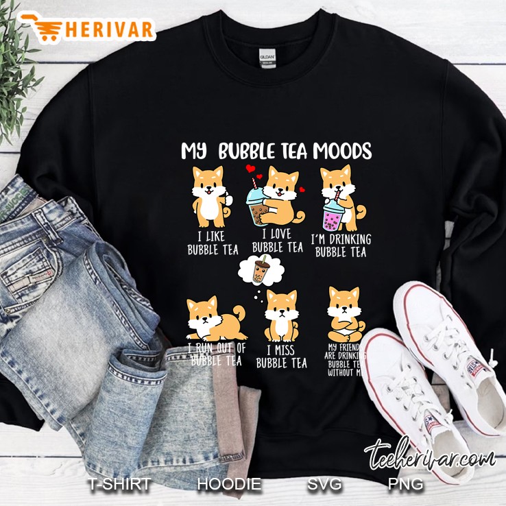 Shiba Inu Bubble Tea Shirt Women Boba Tea Dog Bubble Tea Sweatshirt