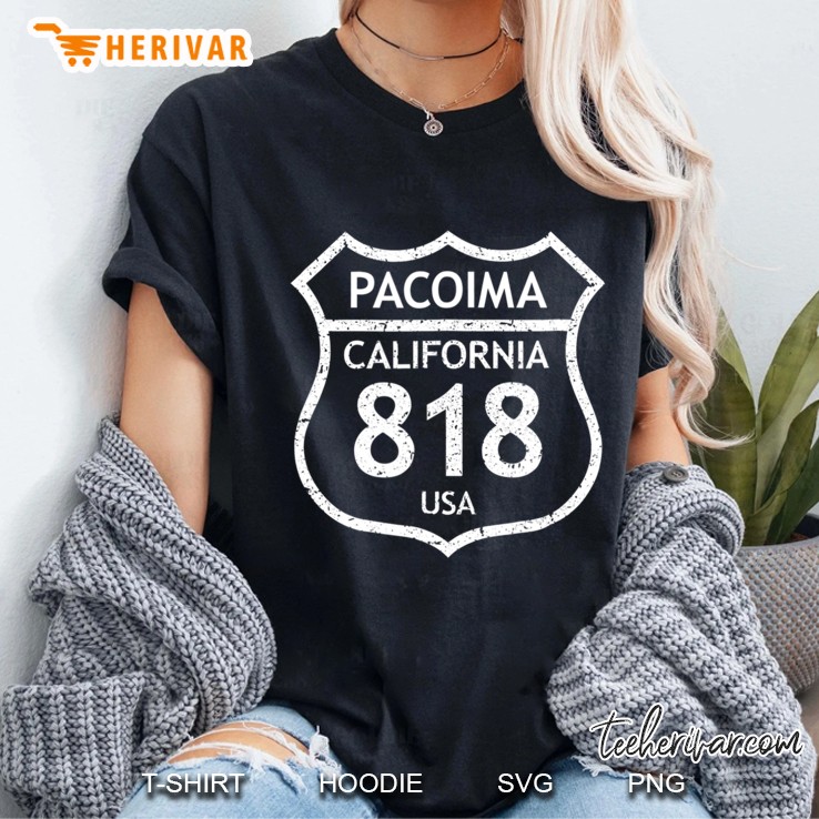 California Area Code 818 Pacoima, Ca Home State Ladies Tee