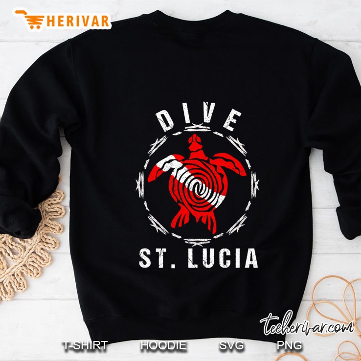 Dive St. Lucia Tshirt Vintage Tribal Turtle Gift Sweatshirt