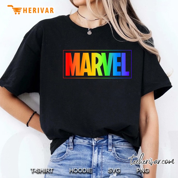 Marvel Rainbow Gradient Logo Ladies Tee