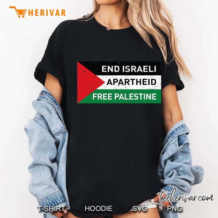 End Israeli Apartheid Free Palestine Flag Ladies Tee
