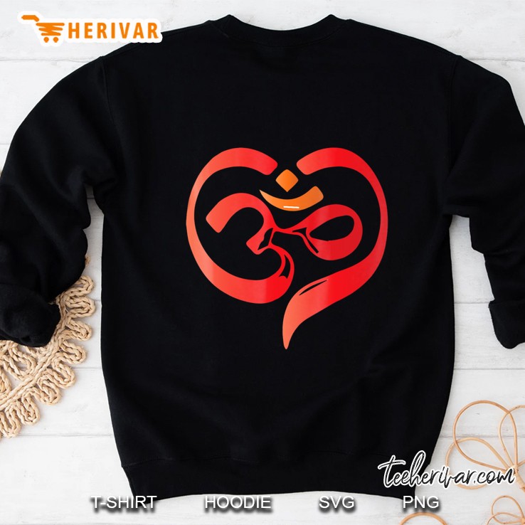 Om Red Heart Yoga Clothing Aum Ohm India Symbol Sweatshirt